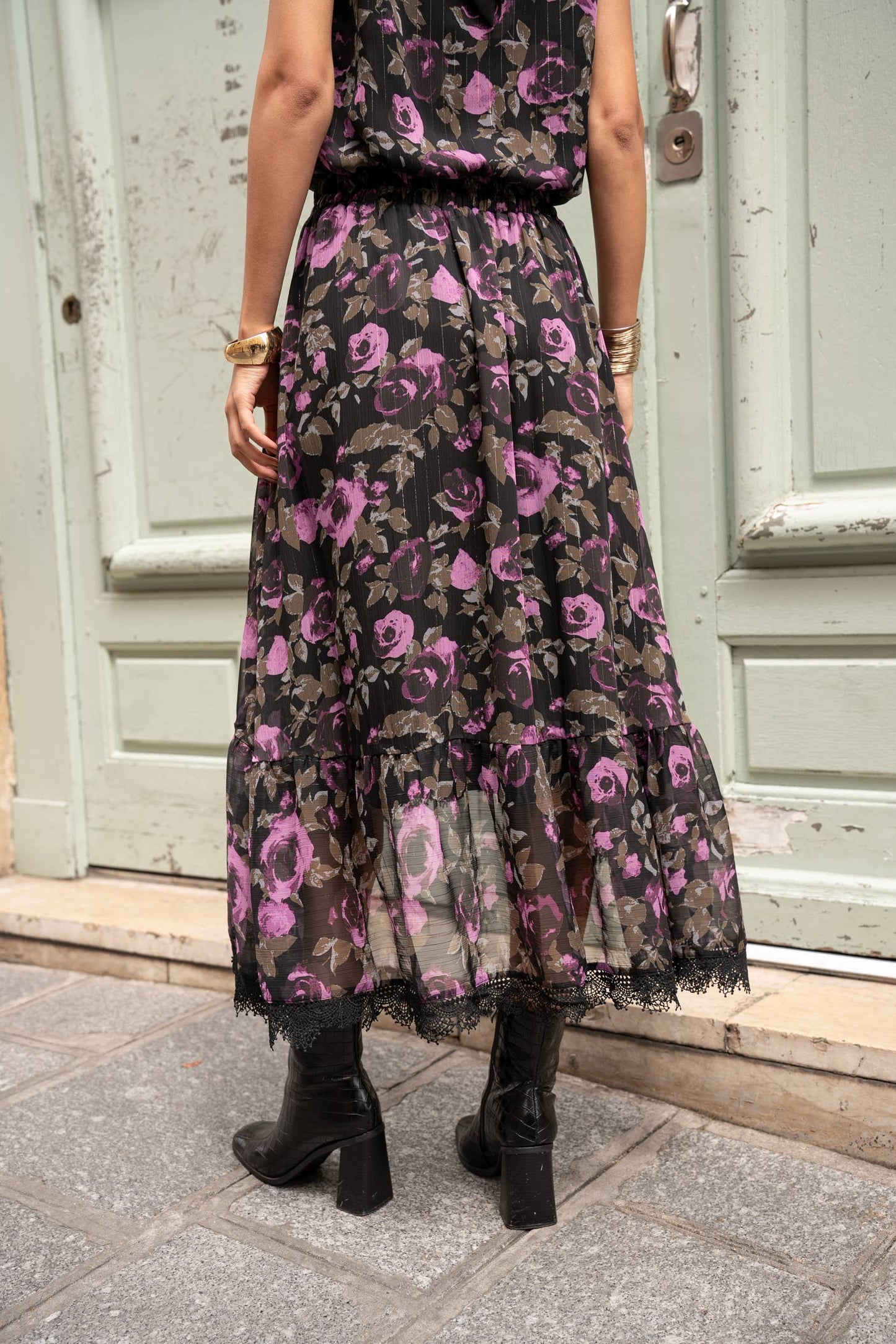 Floral top + skirt set