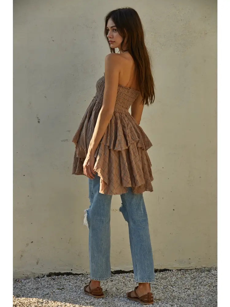 Strapless Ruffle Layer Shirt