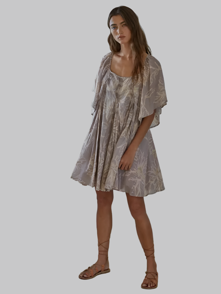 Floral Print Flare Mini Dress Small Floral Print Flare Mini Dress Small