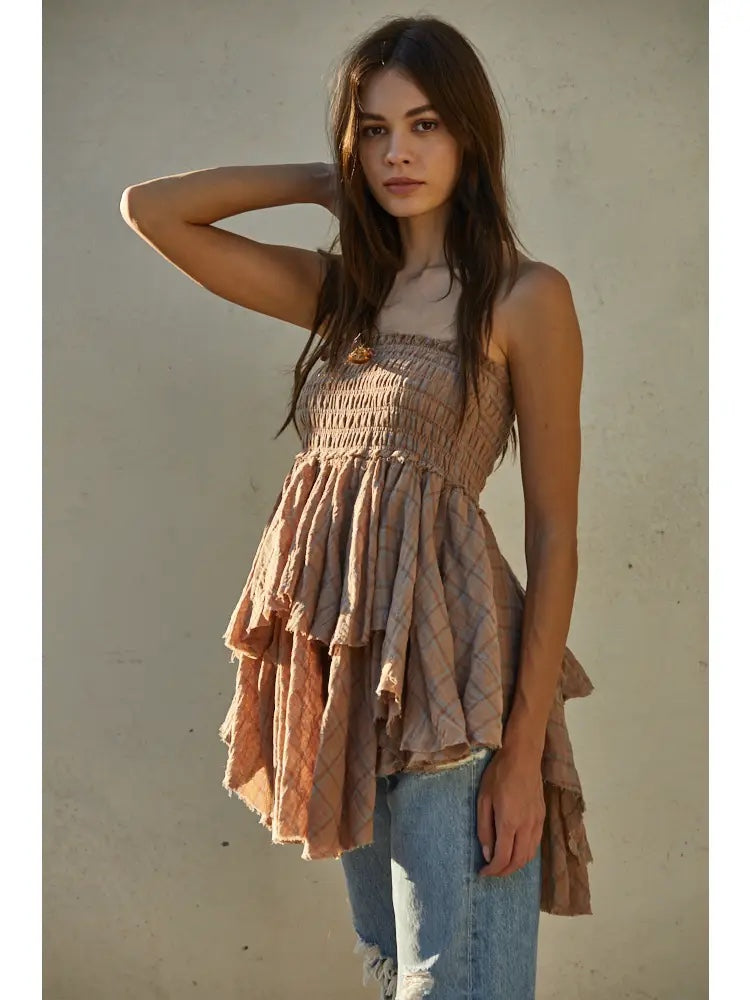 Strapless Ruffle Layer Shirt