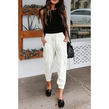 White Drawstring Pants