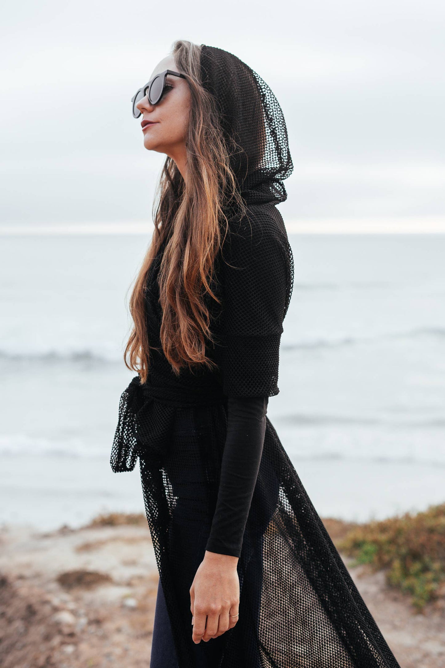 Black Mesh TrenchCloak