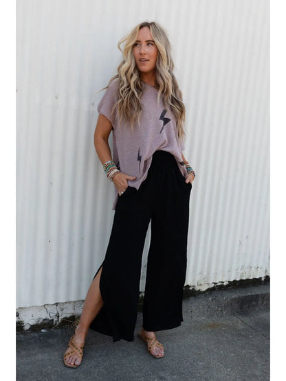 Slit Wide Leg Pant