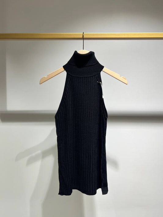 Rib Knit Turtleneck Tank