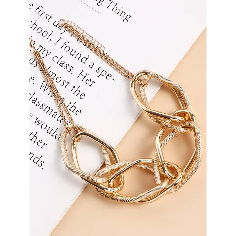 Gold  Geometric Chain Necklace