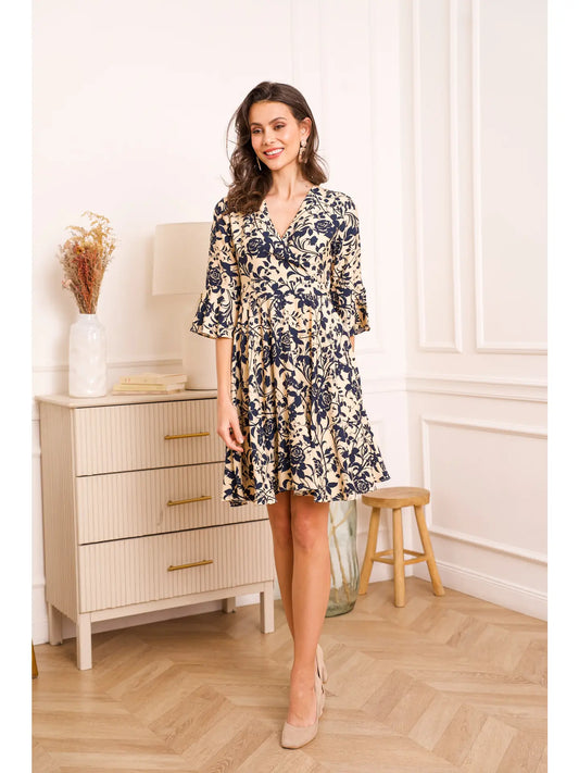 Floral Print Wrap Dress