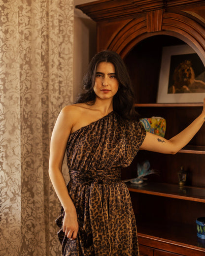 Panther Slink Pleated Maxi Dress