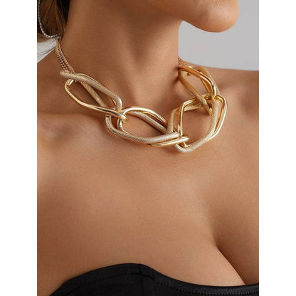 Gold  Geometric Chain Necklace