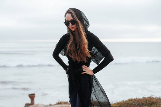 Black Mesh TrenchCloak