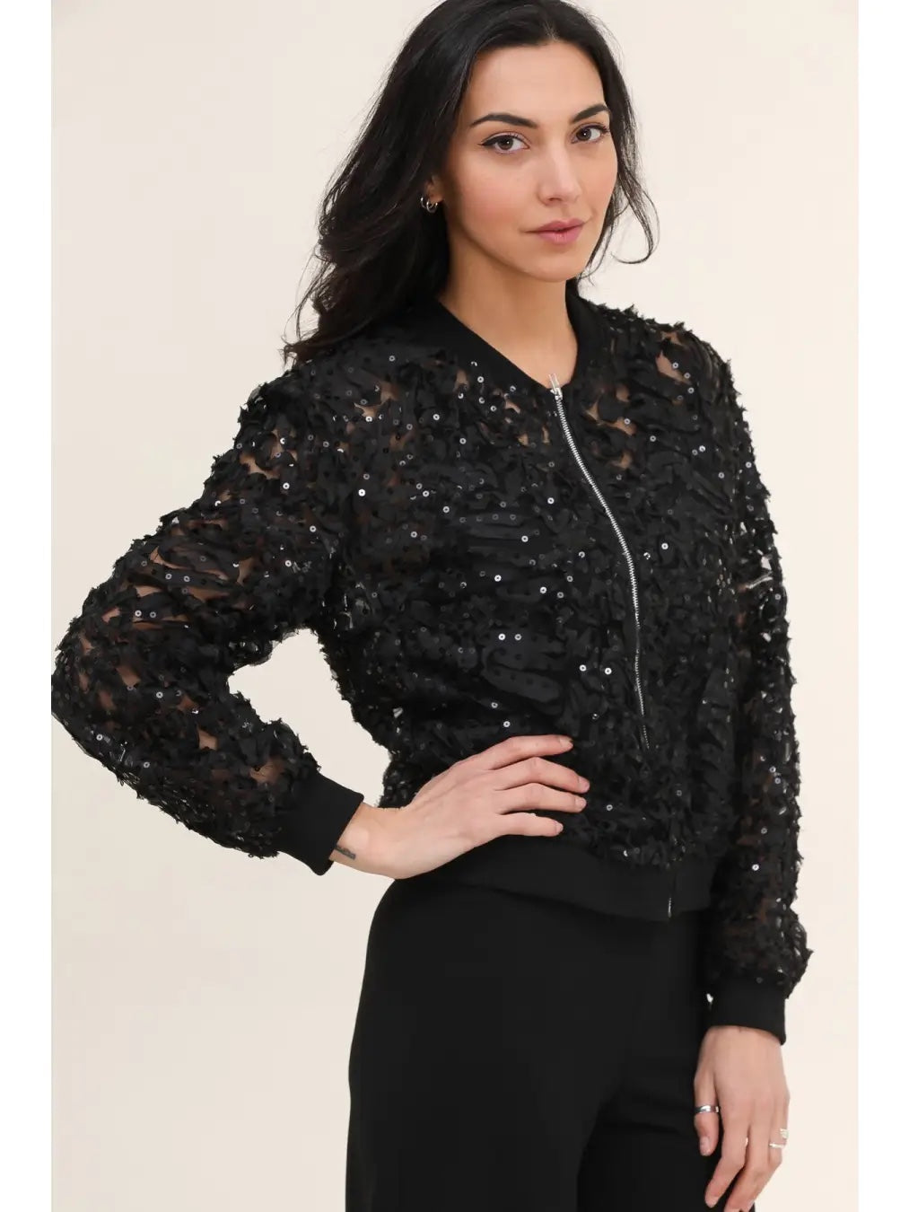 Lace Bomber Jacket