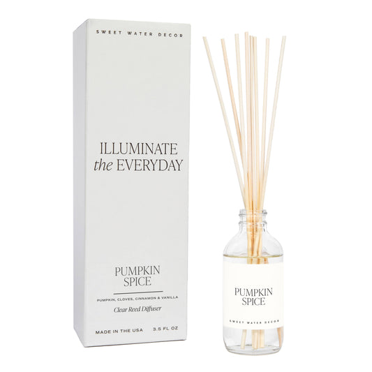 Pumpkin Spice Clear Reed Diffuser - Fall Decor & Gifts