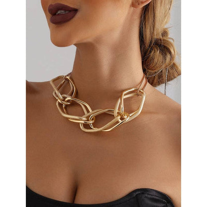 Gold  Geometric Chain Necklace