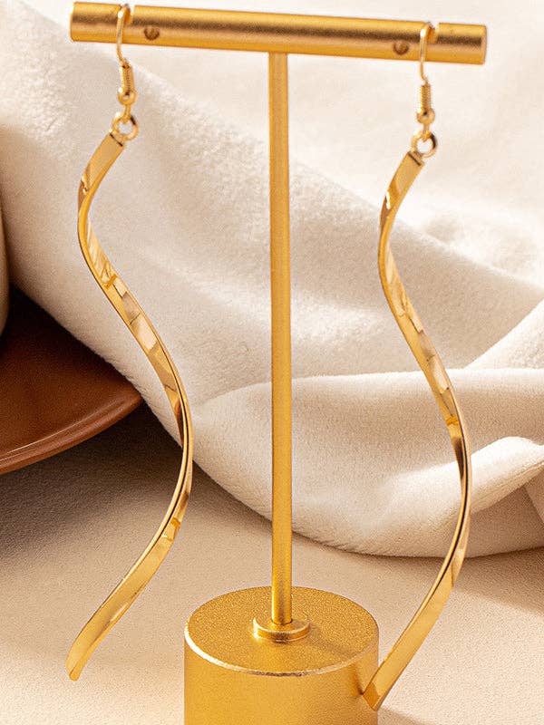 Gold Tasseled Spiral Eardrop