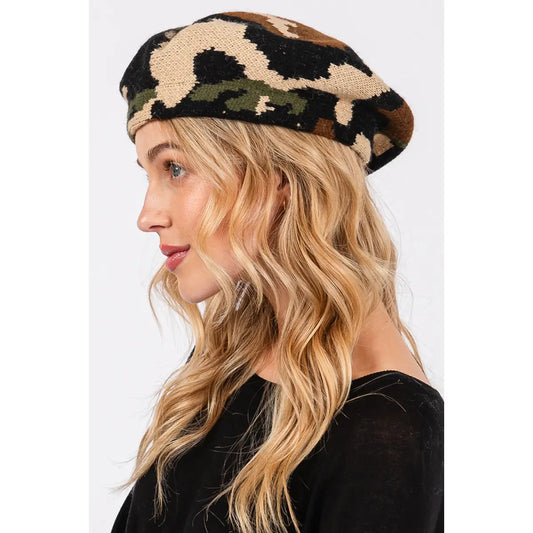 Camo Knit Beret