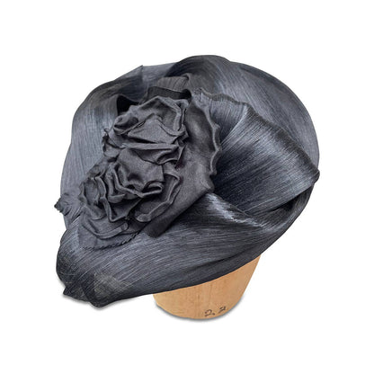 Cynthia - Black Silk Abaca Fascinator