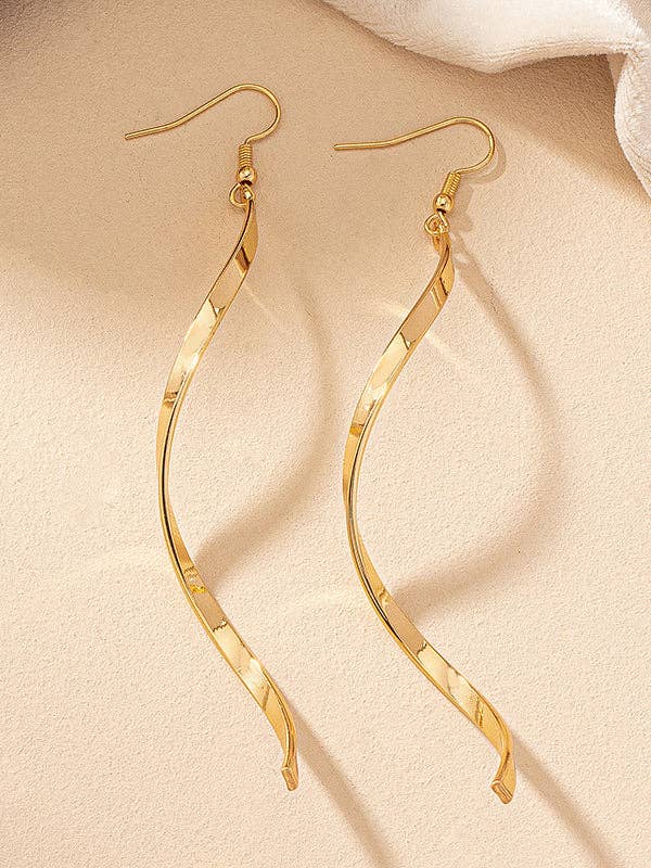 Gold Tasseled Spiral Eardrop