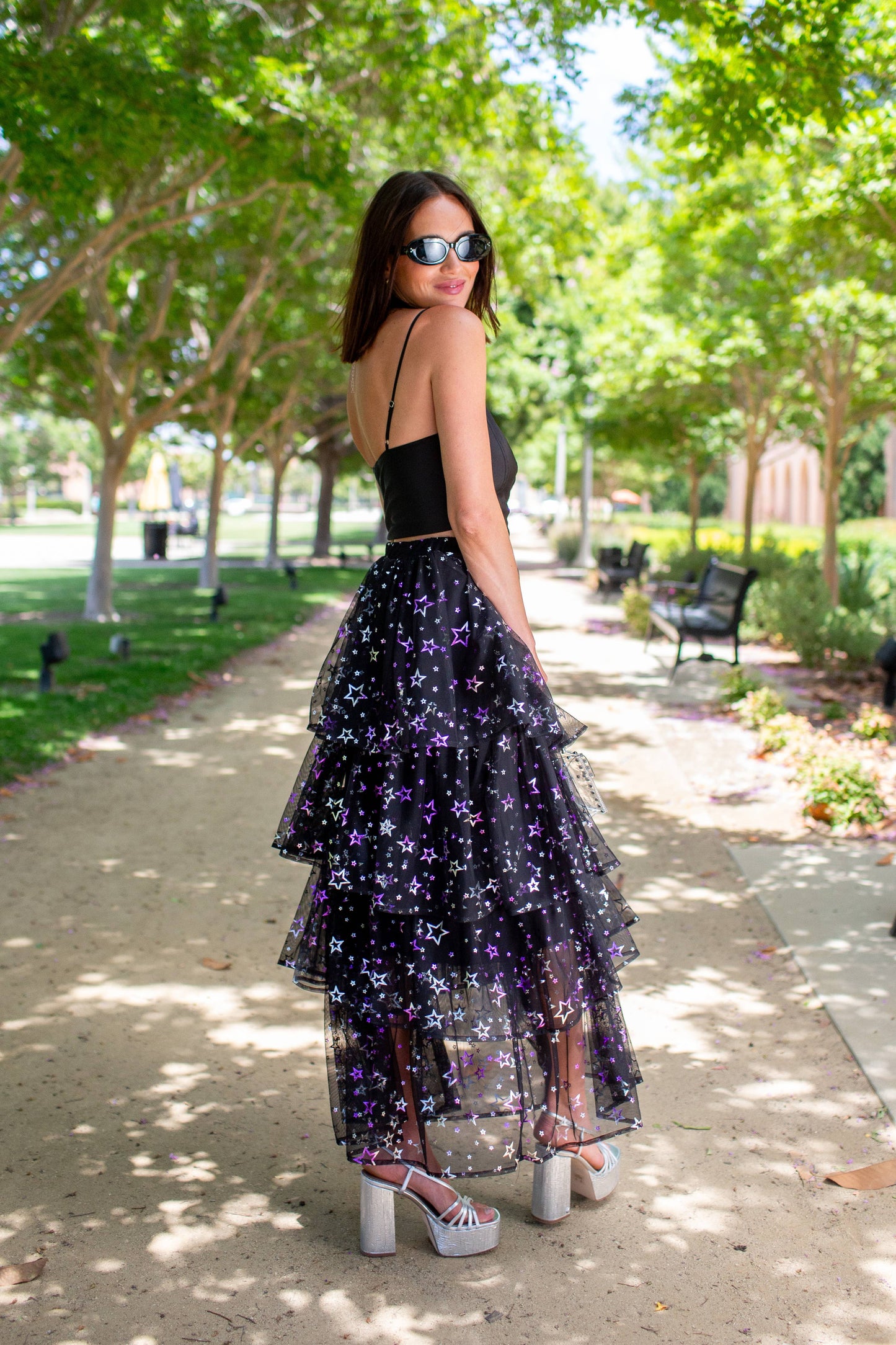 Amethyst Stars Tiered Maxi Skirt