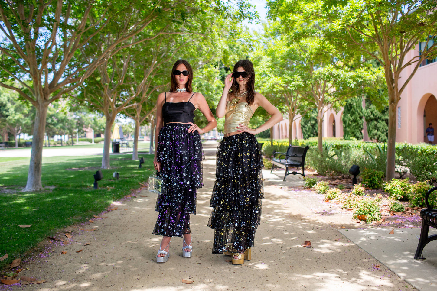 Amethyst Stars Tiered Maxi Skirt