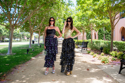 Amethyst Stars Tiered Maxi Skirt
