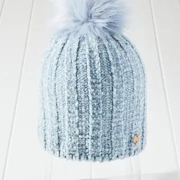 Chenille Pom Beanie Hat