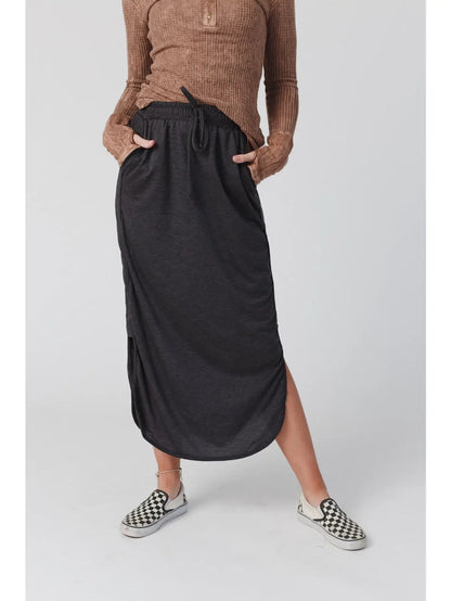 Drawstring Maxi Skirt