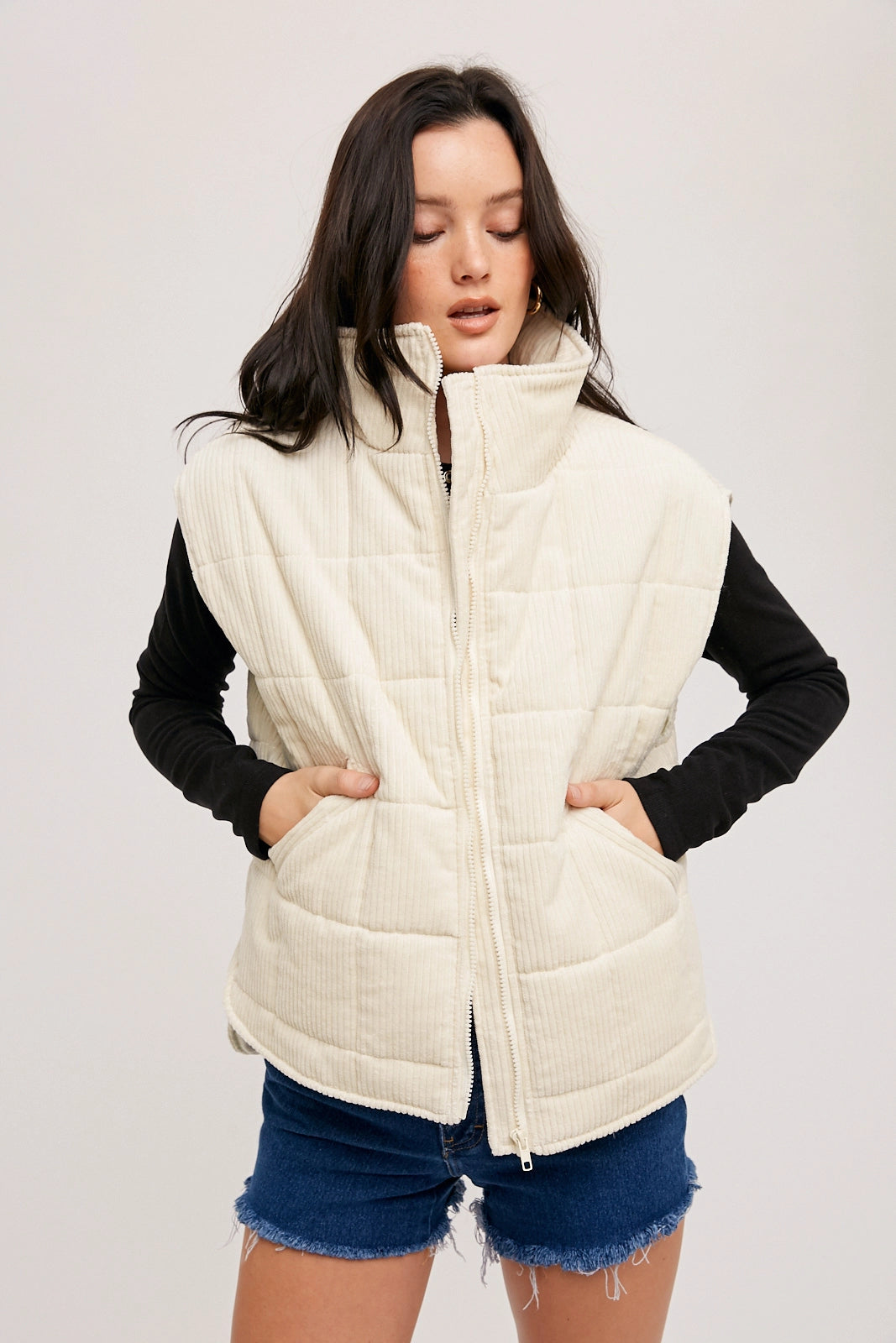 Puffer Corduroy Quilted Vest