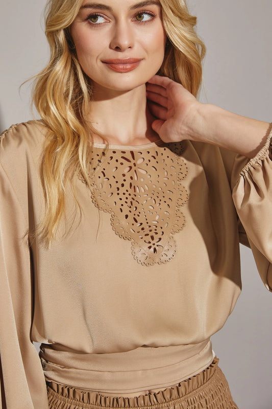 Women's Laser Cut Blouse