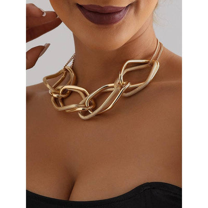 Gold  Geometric Chain Necklace
