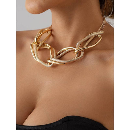 Gold  Geometric Chain Necklace