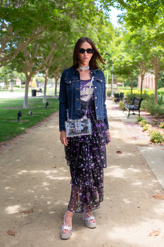 Amethyst Stars Tiered Maxi Skirt