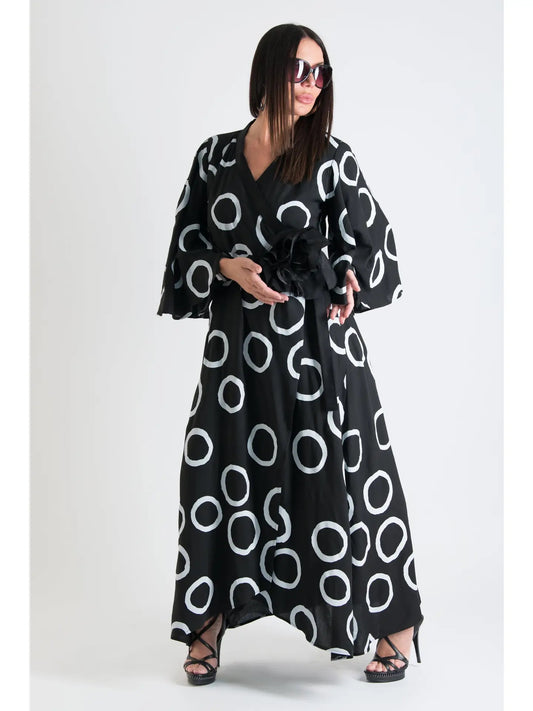 Black and White Dots Long Dress