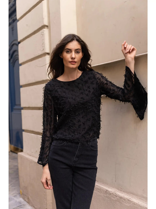Bell Sleeve Lace Blouse