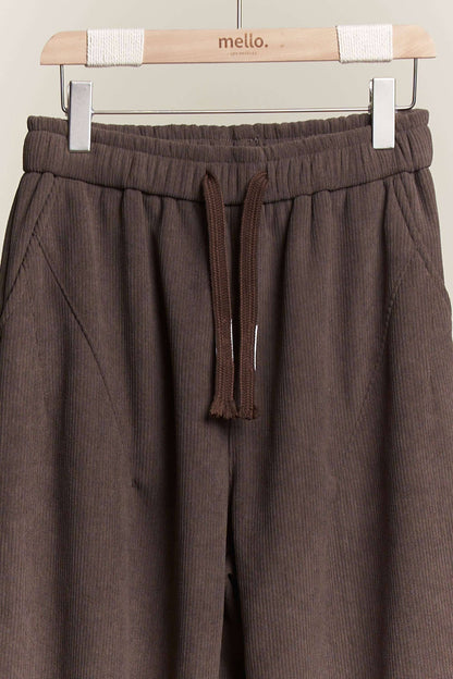 Daddy Fit Corduroy Baggy Pants with Elastic Waist