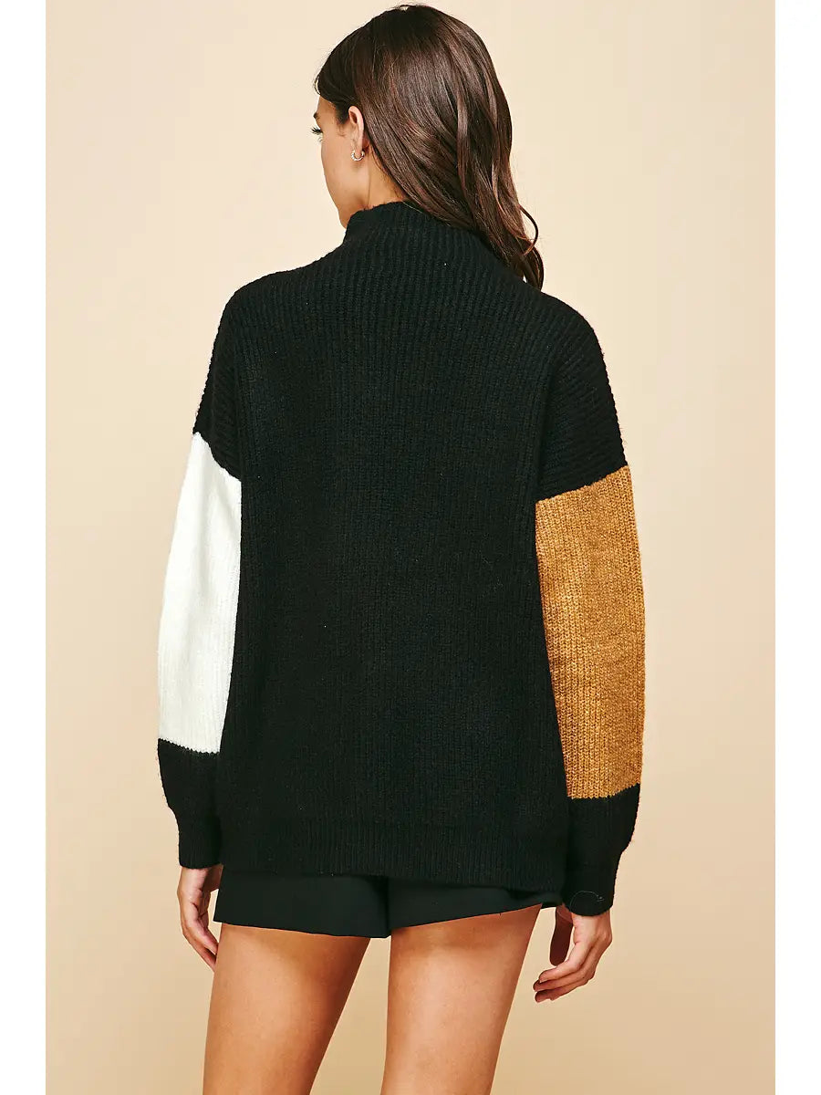 Color Block Pullover Sweater