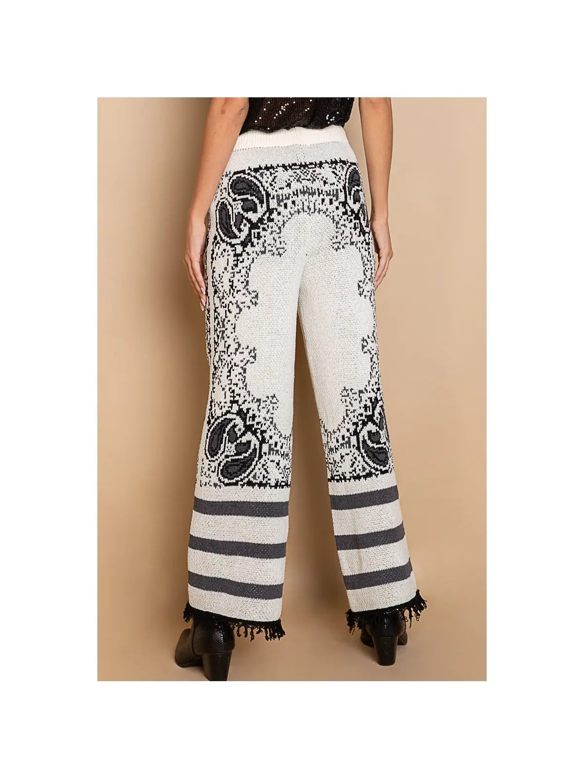 Paisley Pattern Chenille Sweater Pants