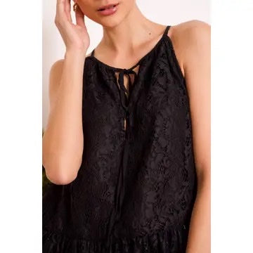 Lace Neckline Top