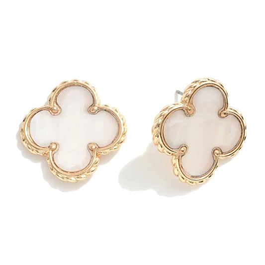 Mother of Pearl Clover Earrings