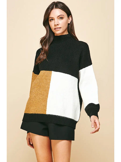 Color Block Pullover Sweater