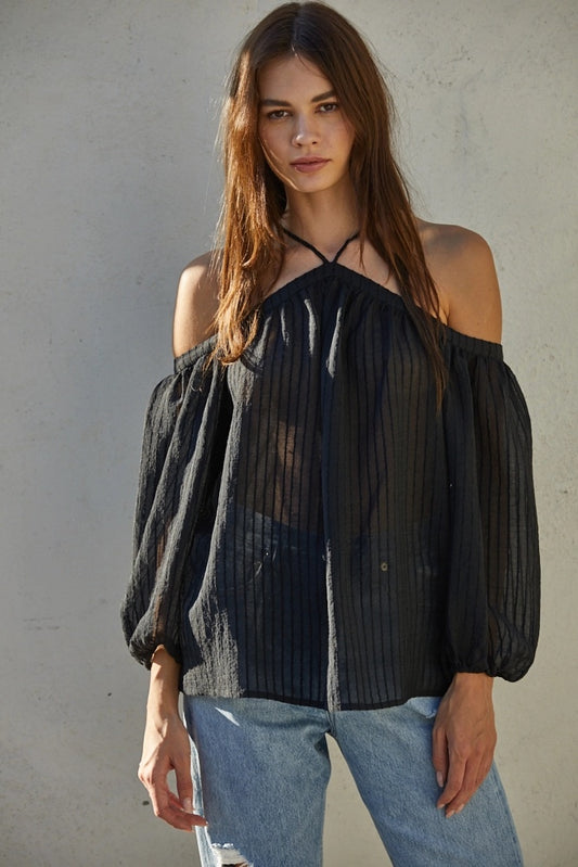 Shoulder Cut Out Lounge Top