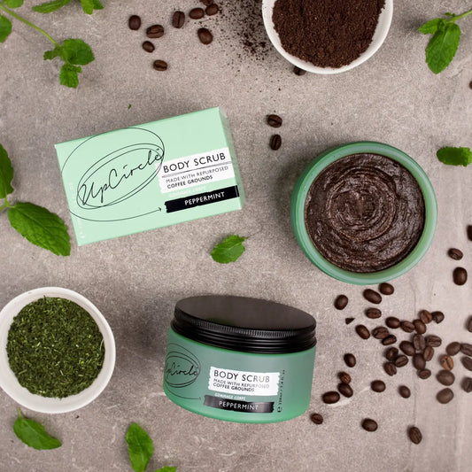 Eco Friendly Peppermint Body Scrub with Coffee + Shea Butter