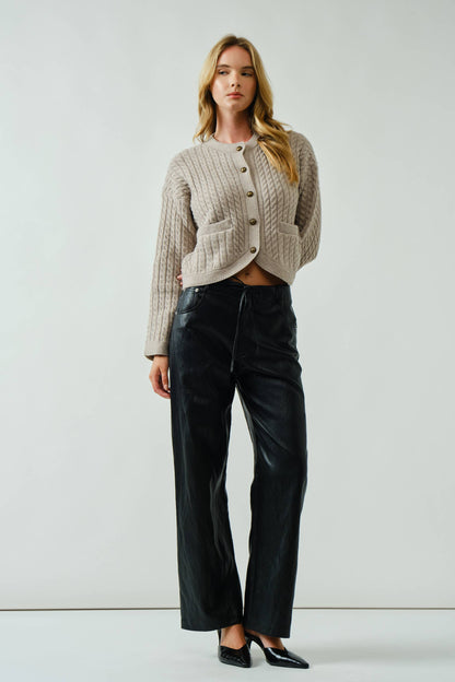 SUPER SOFT FAUX LEATHER STRAIGHT PANTS