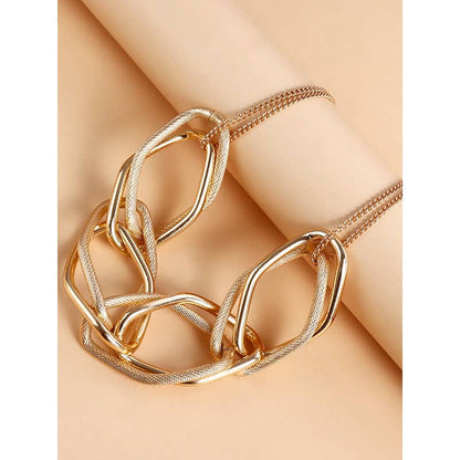 Gold  Geometric Chain Necklace