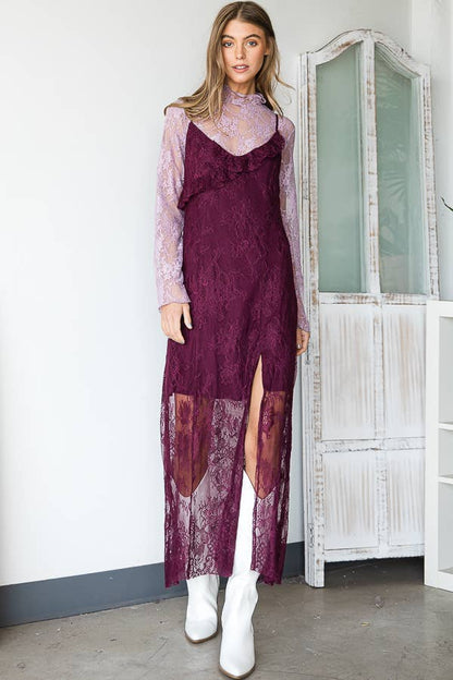 Lace Side Sit Sleeveless Dress