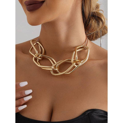 Gold  Geometric Chain Necklace