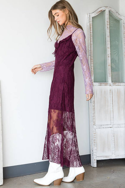 Lace Side Sit Sleeveless Dress