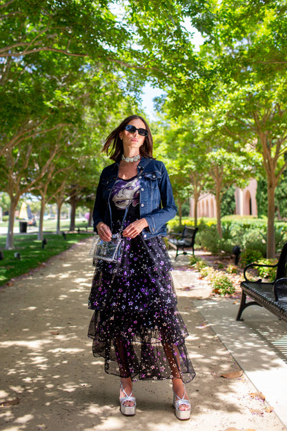 Amethyst Stars Tiered Maxi Skirt