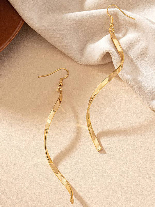 Gold Tasseled Spiral Eardrop