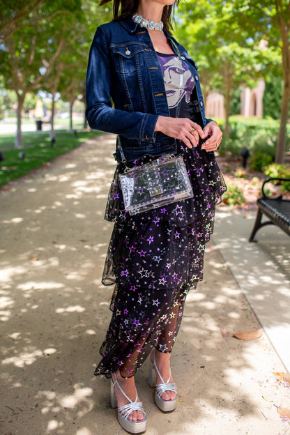 Amethyst Stars Tiered Maxi Skirt