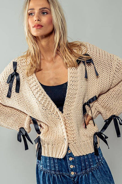 Bow Kissed Knit Cardigan