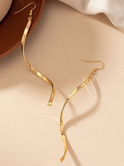 Gold Tasseled Spiral Eardrop